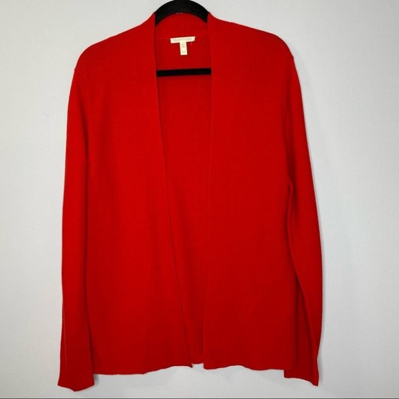 Eileen Fisher Organic Cotton Rib Knit Open Cardigan Sweater - Picture 2 of 7